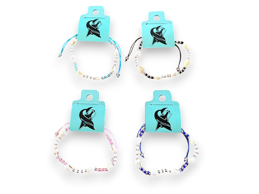 P.MA-26103 SHELL+TRANSPARENT BEADS 4 colors pack 12