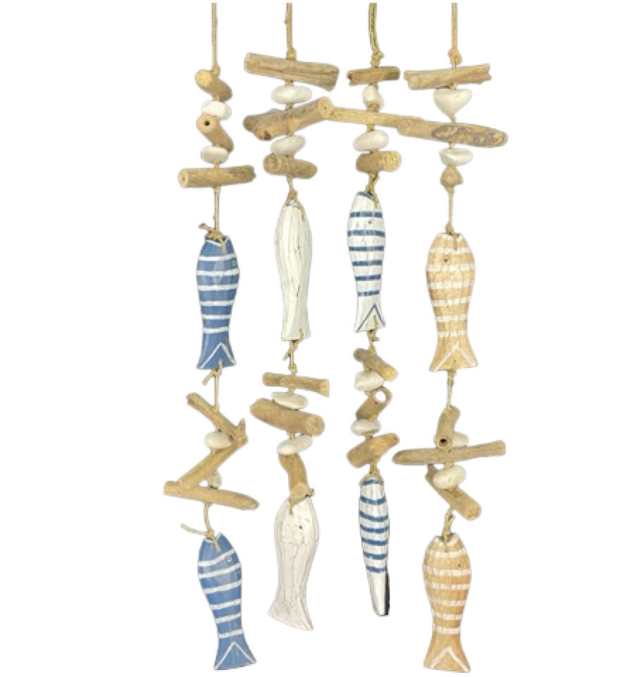 D-34 DECO PEZ RAYADO DOBLE 70x13x04cm 4colores (pack 8 und)