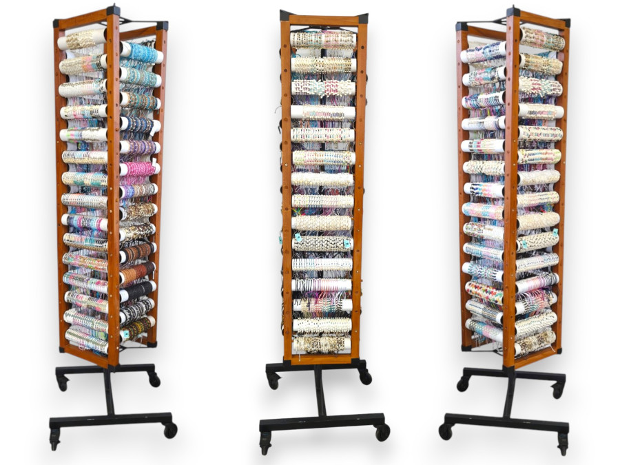 EXPOSITOR MADERA PARA TUBOS GIRATORIO 58TUBOS 190X33cm