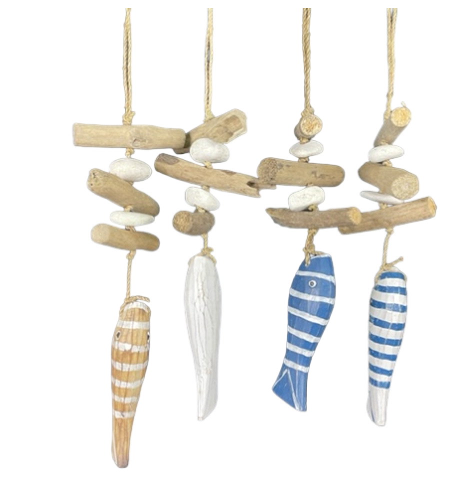 DECO PEZ RAYADO SIMPLE 40x13x04cm 4 colores (pack 12 und)