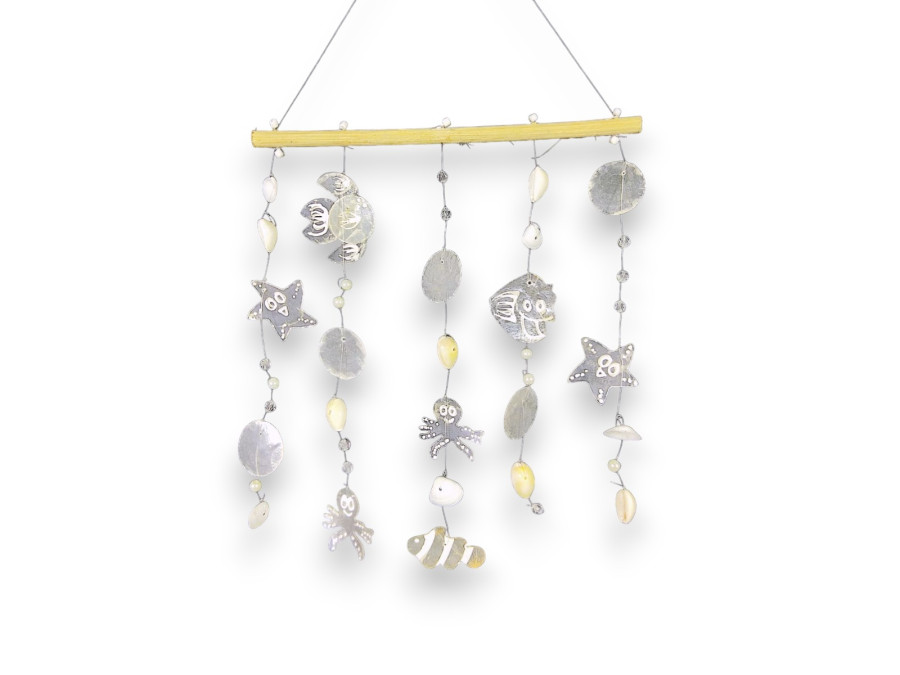 M-2504 CORTINA CAPIZ SHELL ANIMALS bl / color  Pack 4