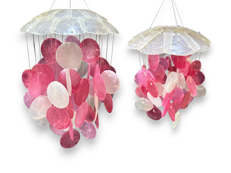 MOVIL CAPIZ BOLA ROSA 15 Y 20cm