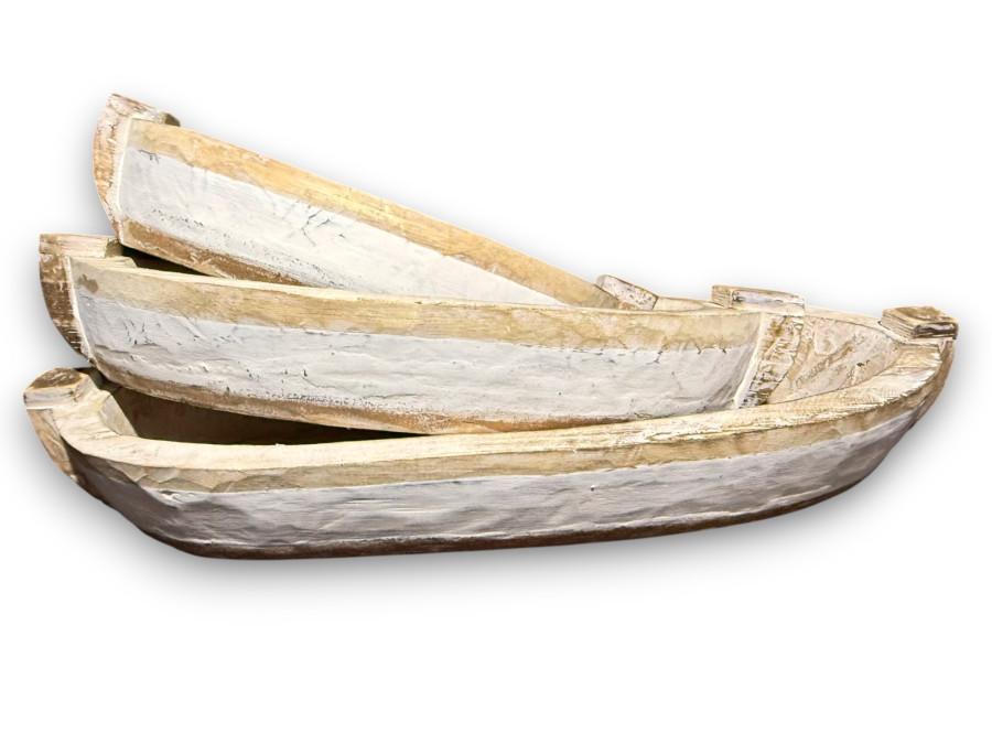 SET 3 BARCOS SIMPLE BLCO/NATUR 50/40/30cm