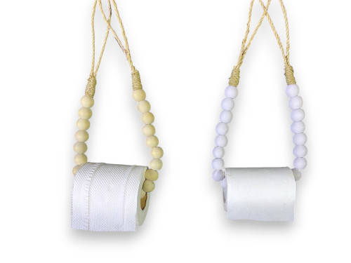 PORTAROLLO WC BOLAS NATUR/BLCO.70cm pack 4