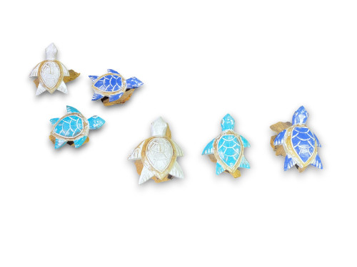 TORTUGA SIMPLE CON BASE 12cm 3 colors pack 12