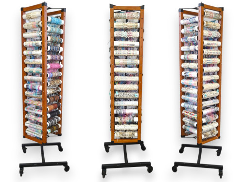 EXPOSITOR MADERA PARA TUBOS GIRATORIO 58TUBOS 190X33cm