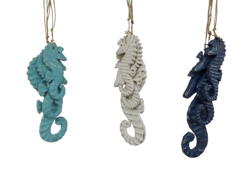 SET 3 HIPOCAMPOS COLGANTES 3 colorres 12/15/20cm pack 6