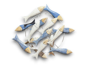 DECORACION SURTIDO PECES MADERA