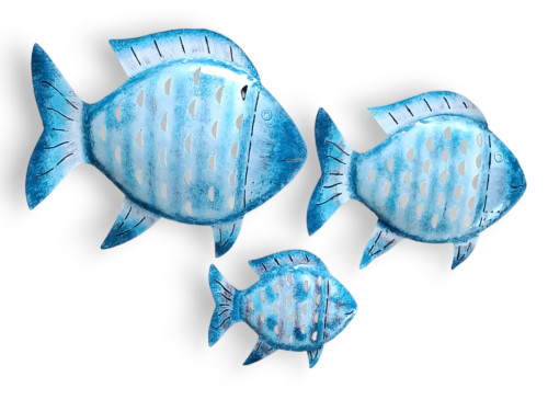 PEZ METAL PARED AZUL CLARO