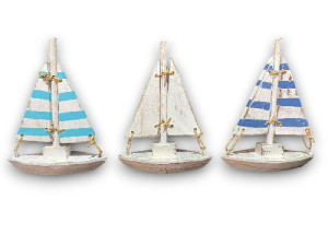 BARCO VELERO MADERA RUSTIC 18x13cm 3 colors pack 12