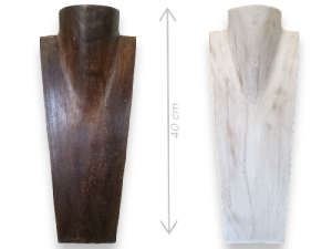 BUSTO MADERA CUADRADO 40cm blco.