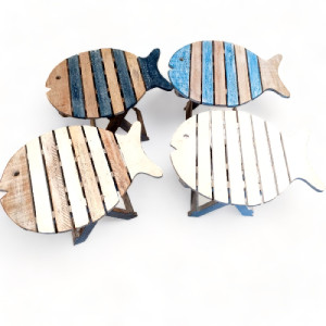 TABURETE PEZ MADERA 40x30x32cm