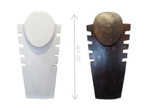 BUSTO MADERA MULTI 30cm marron/blco.