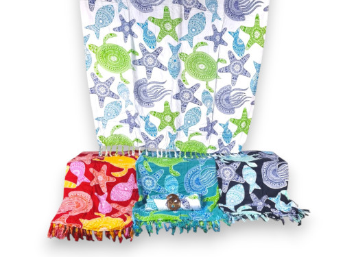 PAREO TORTUGA & CONCHAS 3 COLORES Pack 8